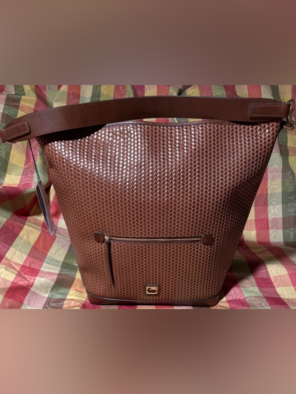 Dooney & Bourke Camden Woven Embossed Large Hobo Bag NWT - Picture 1 of 10